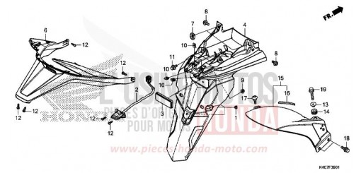 KOTFLUEGEL, HINTEN/KENNZEICHENBELEUCHTUNG (NSS125ADK) NSS125ADK de 2019
